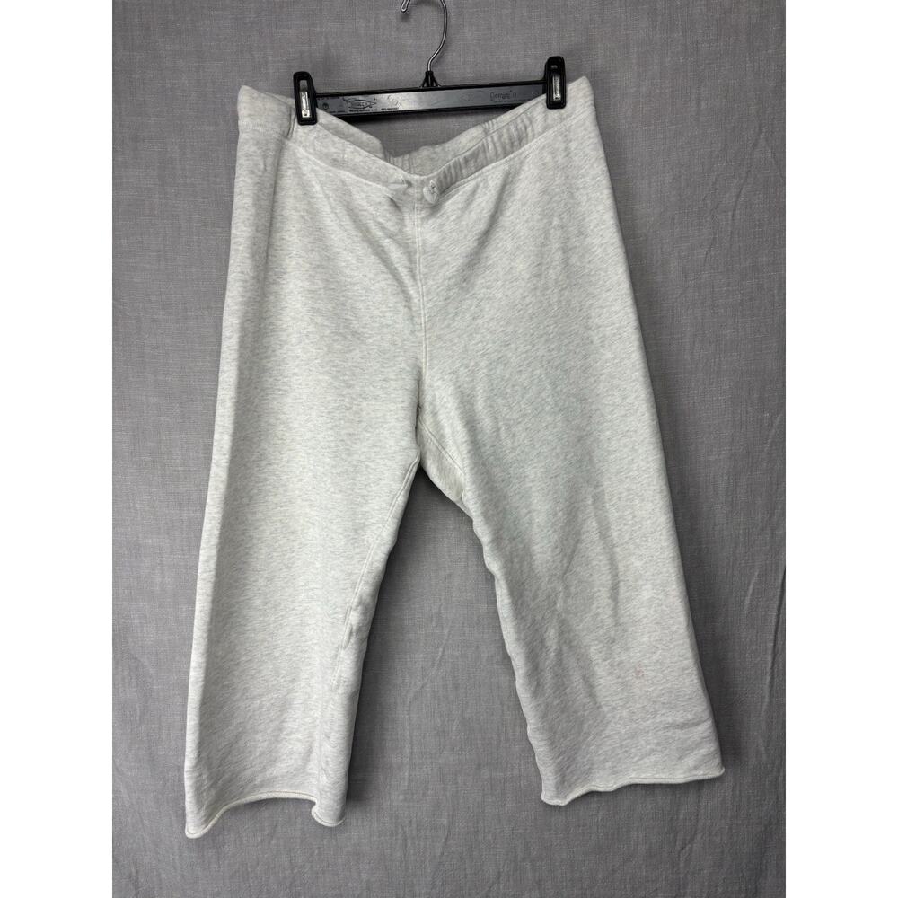 Frank & Eileen Catherine Cropped Sweatpants Fleece in Gray White sz L